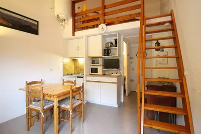 Image de F2 au pied des pistes du Mont-Dore avec mezzanine et local Ă skis
