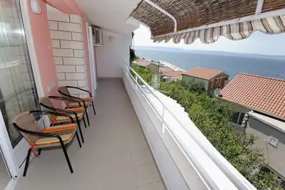 Appartement de deux chambres avec la terrasse et la vue sur le mer Podgora, Makarska (A-2714-c)