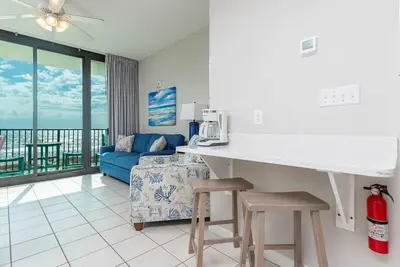 Image de Suite d'hôtel face à la plage accessible en fauteuil roulant avec cuisine complète