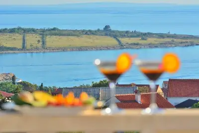 Image de Appartement d'une chambre avec la terrasse et la vue sur le mer Novalja, Pag (A-14274-b)