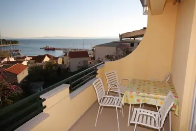 Image de Appartement d'une chambre avec la terrasse et la vue sur le mer Baska Voda, Makarska (A-2709-d)