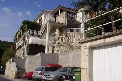 Appartement d'une chambre avec le balcon et la vue sur le mer Rabac, Labin (A-7438-a)