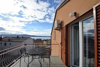 Image de Appartement d'une chambre avec la terrasse et la vue sur le mer Starigrad, Paklenica (A-6594-b)
