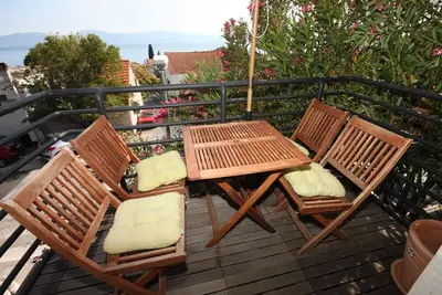 Appartement de deux chambres avec le balcon et la vue sur le mer Gradac, Makarska (A-6661-a)