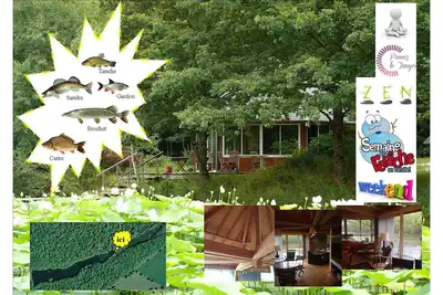 Image de Chalet au bord d'un étang dans un site ou la nature est préservée. pêche, canoës.