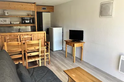 Image de Studio pour 5 pers Ă Arc 2000, proche pistes, balcon, wifi et Tv