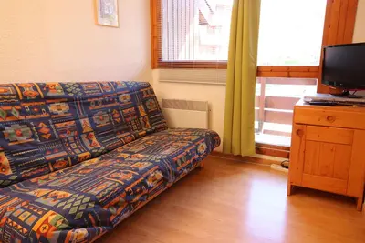 Image de Studio confortable proche des pistes, balcon, Tv et casier à skis