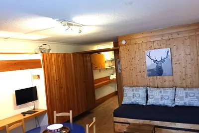 Image de Studio 30m² exposé sud avec balcon, WiFi et animaux acceptés à Arc 1600