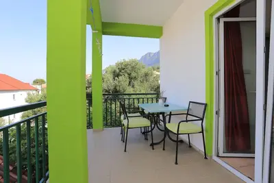 Image de Garçonnière avec la terrasse et la vue sur le mer Gradac, Makarska (As-2784-b)