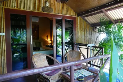 Image de Typical Bamboo Bungalow in Zen Tropical Garden, pool, 5 min from the beach