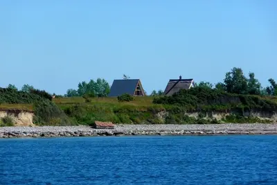 Image de Finnhaus à 200m de la côte de la mer Baltique, vue sur la mer à Hiddensee, WiFi gratuit