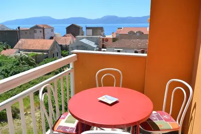 Image de Appartement d'une chambre avec le balcon et la vue sur le mer Gradac, Makarska (A-13681-c)