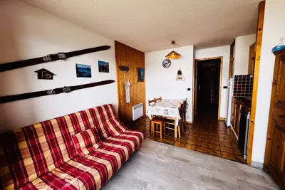 Image de Studio cabine cosy aux Saisies, sud, 4 pers, skis aux pieds, proche Esf, tout équipé