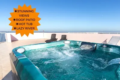 Image de Penthouse-bain à remous privé sur un immense patio sur le toit-2e terrasse couverte - Vues incroyables