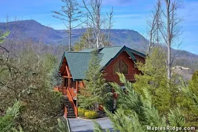 Image de Réductions d'été, cabine Mtn, Pigeon Forge, vue sur la montagne, table de billard