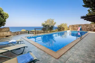 Image de Sea Views Villa Lefkothea w\/ Private Pool for Families, Children Area & Sea view