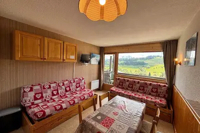 Image de Studio cosy aux Saisies avec vue imprenable, balcon et parking privé