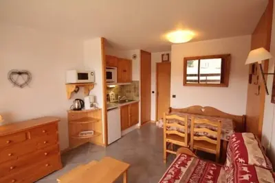 Image de Les Saisies - Studio Cabine avec Garage pour 4-5 personnes, ensoleillé, vue sur pistes, non fumeur