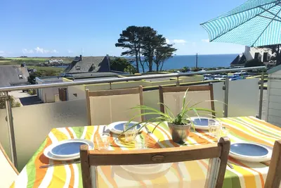 Image de Lc55bs - Chaleureux duplex avec vue mer du salon et piscine chauffée