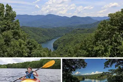 Image de Fontana Lake Cabin avec quai privé, étang de pêche, immense porche couvert et plus de 50 acres