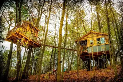 Image de Belle maison de l'arbre! ~ \"L'Aliyah\" Avec pont et palais Snuggle! Plus randonnée