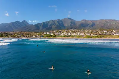 Image de Observez les baleines et les surfeurs du pont, loin de la foule dur pourtant facile partout