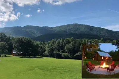 Image de Cabine rustique moderne sur 5 acres à Cherokee National avec une vue imprenable sur la montagne!