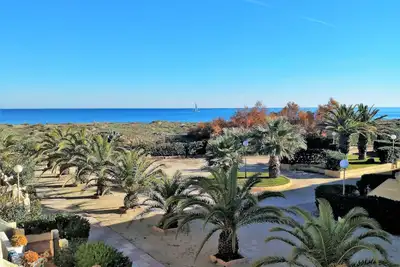Image de 1ère ligne de plage avec accès privé-A. A. Wifi-Tv-Sat,