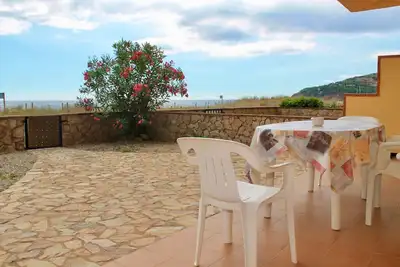 Appart. première ligne plage vue frontale mer-Pals (Du3h315)