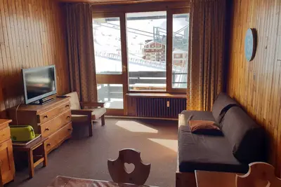Image de Studio lumineux au pied des pistes avec balcon Ă Tignes