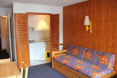 Image de 2 pièces sud-ouest à 500m des pistes, balcon, Wifi, animaux admis