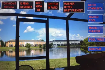 Image de 12 personnes, 4. 5 m de Disney, 5br 3ba avec piscine et spa, portail, vue sur le lac; Xbox Wii