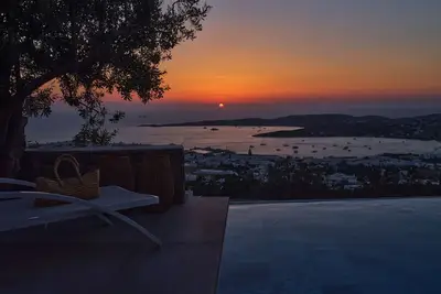Villa Parikia Paros avec vue sur la mer