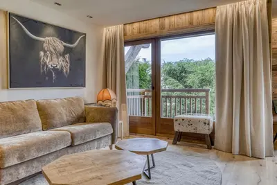 Image de Appartement cosy 2 pièces à Megève, proche pistes et golf, avec balcon et jardin, pour 4 personnes.