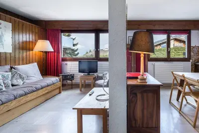 Image de Studio cosy à Megève, proche pistes Rochebrune et centre, avec parking et Tv