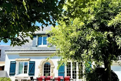 Image de plage à 60m, Morbihan villa 4\/9 pers. 4 ch. 2 bains, 3 étoiles, wifi Fibre