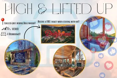 High & Lifted Up ~, 1 mile à Dollywood, piscine chauffée intérieure, bain à remous, table de billard, WiFi