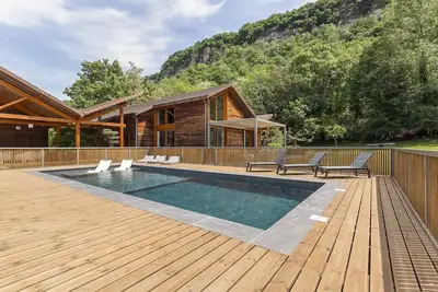 Image de Maison d'architecte ossature bois avec jardin dans cadre naturel