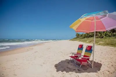 Image de Guarajuba, Bord De Plage, Pied Dans La Maison D'ÉTÉ Sable, Rez-De-CHAUSSÉE