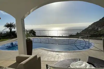 Image de Luxury villa with private heated pool, garden and views of the sea and mountains