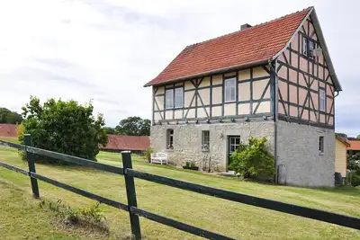 Image de maison à colombages romantique dans la vallée de la Werra - Forêt de Thuringe, Eisenach