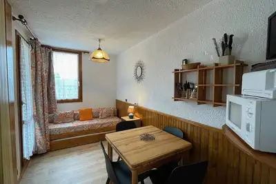 Image de Studio skis aux pieds Ă Valmorel, balcon, proche commerces, 4 couchages