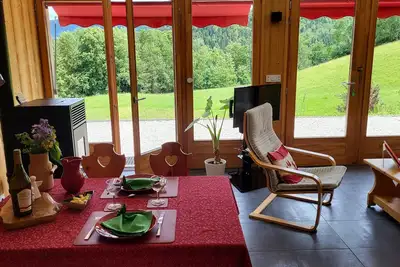 Image de gite du Haut Jura tout confort vue exceptionnelle à 180 ° sur le Parc Naturel