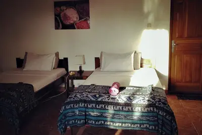 Image de Chambre Lits Jumeaux Calme Surplombant les Rizières situées à Lovina sur la Côte Nord