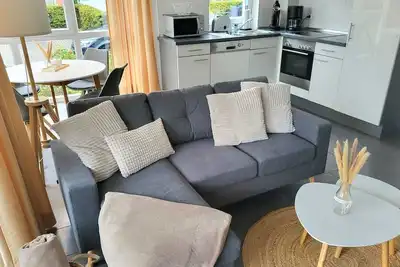 Image de Proche de la plage, appartement confortable avec cheminée, joueurs en bord de mer, Blu-ray