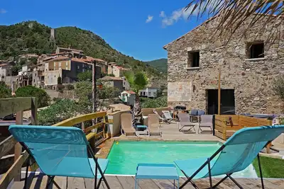 Image de Location Maison Piscine Rivière Village Classé de Roquebrun 12\/14 personnes