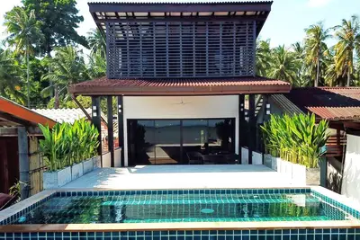 Image de Villa face à l'océan avec piscine privée à débordement et climatisation