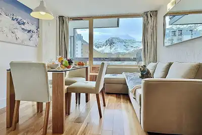 Image de Studio cabine rénové, plein sud, à 5 min des pistes de Tignes