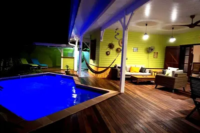 Image de villa avec piscine et climatiseur proche des plages