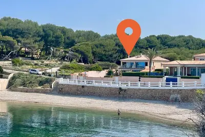 Sur la plage de Beaucours dans cadre exceptionnel vue mer Panoramique